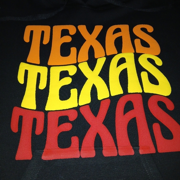 Texas Large Youth 12-14 Black Hoodie 3D Puff - Picture 2 of 4